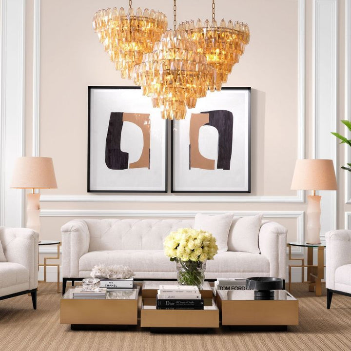 Riaylin Glass Large Pndant Chandelier