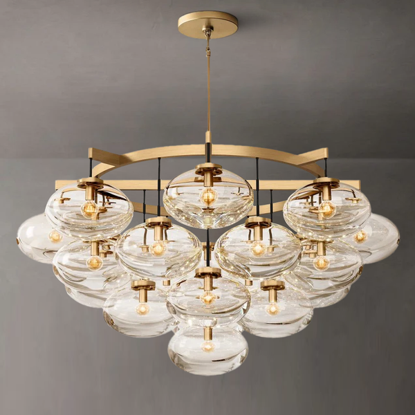 Bratle Clear Glass Round Chandelier 48"