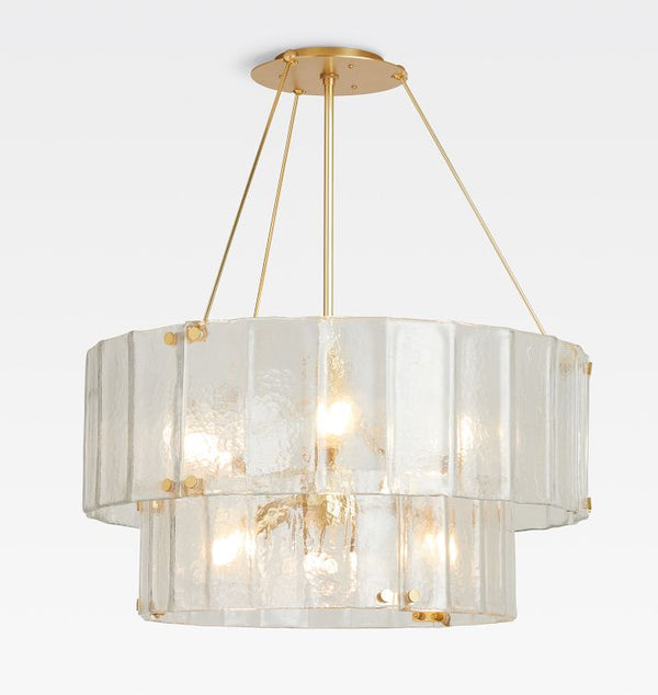 Willatme Glass Round Chandelier 2-Tier 32''