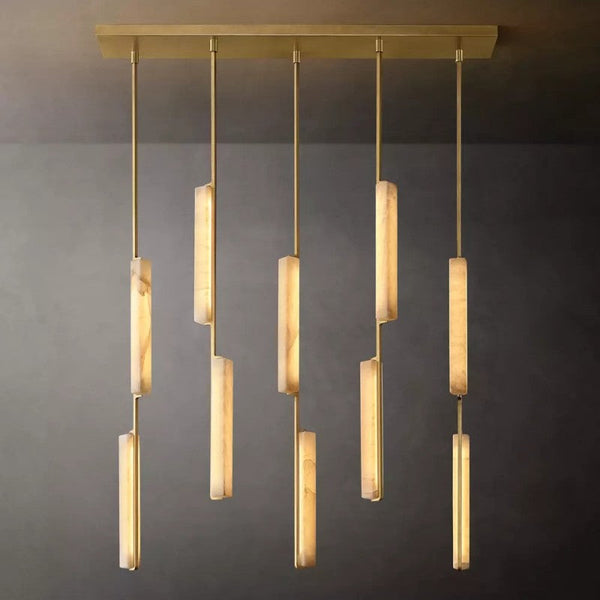 Aoudne Alabaster Linear Chandelier 54"