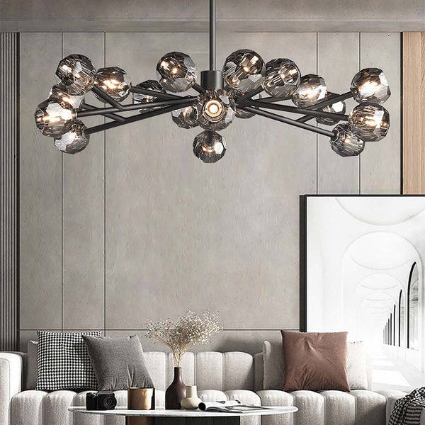 Kristing Smoke Crystal Chandelier D48"
