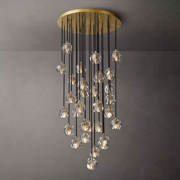 Kristing Clear Crystal Cluster Chandelier D30"