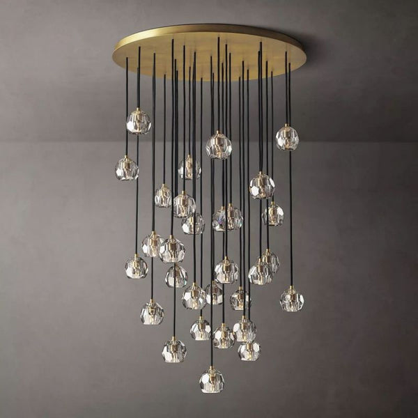 Kristing Clear Crystal Cluster Chandelier D40"