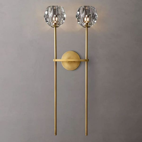 Kristing Clear Crystal Grand Double Sconce 28''H