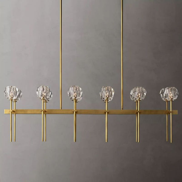 Kristing Cristal Double Linear Chandelier 60" Clear