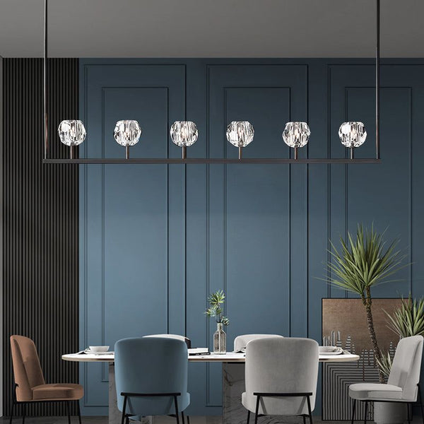 Kristing Cristal Linear Chandelier Clear 60"