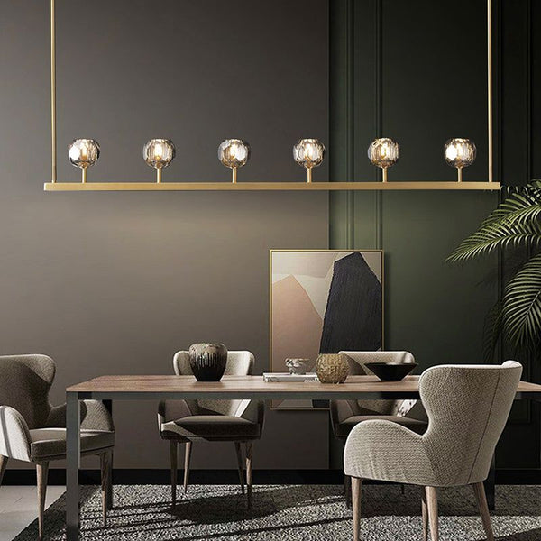 Kristing Cristal Linear Chandelier Smoke 60"