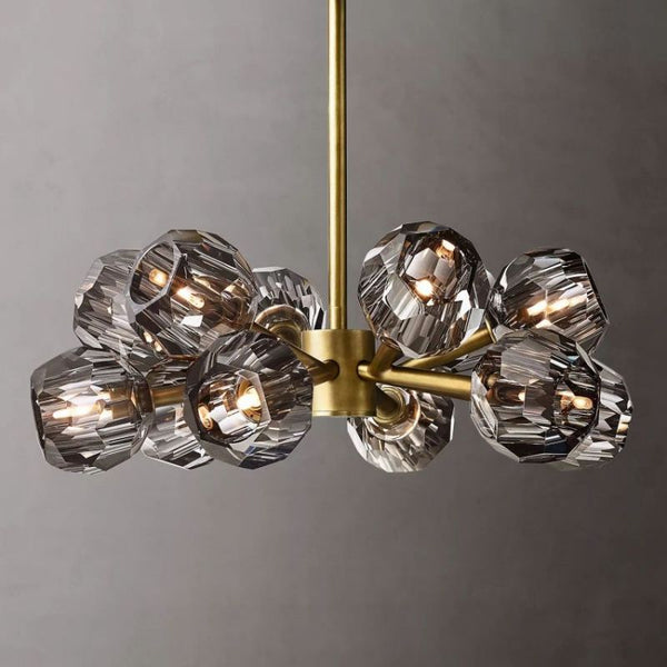 Kristing Smoke Crystal Chandelier D24"