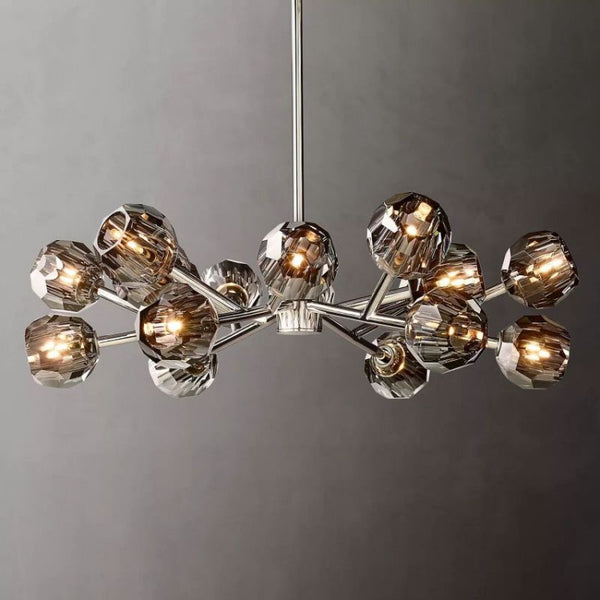 Kristing Smoke Crystal Chandelier D36"