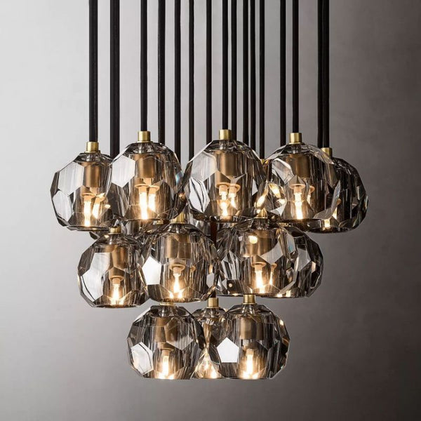 Kristing Crystal Cluster Chandelier D19"