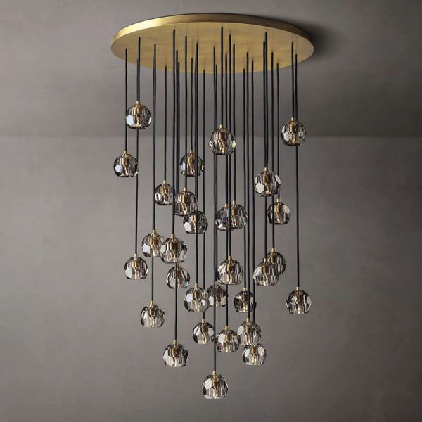 Kristing Smoke Crystal Cluster Chandelier D40"