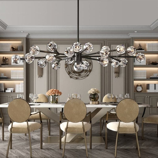 Kristing Smoke Crystal Oval Chandelier D72"