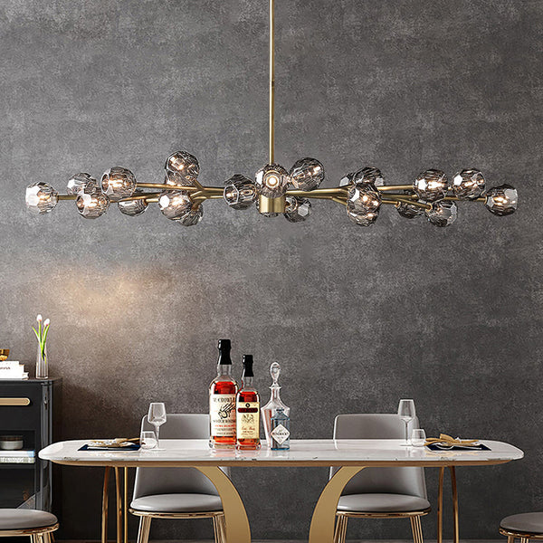 Kristing Smoke Crystal Round Chandelier D72"