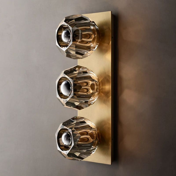 Kristing Smoke Glass Linear Wall Sconce 3-lights