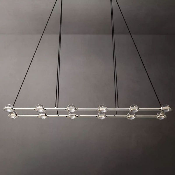 Coikle Crystal Ball Rectangular Chandelier 72"
