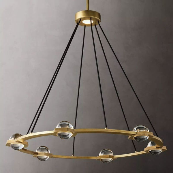 Coikle Crystal Ball Round Chandelier 36"