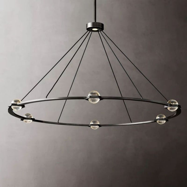 Coikle Crystal Ball Round Chandelier 60"