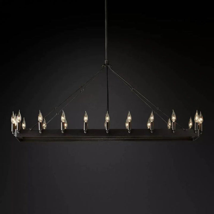 Camino Vintage Candelabra Rectangular Chandelier