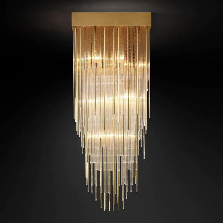 Cascade Square Living Room Chandelier 21"