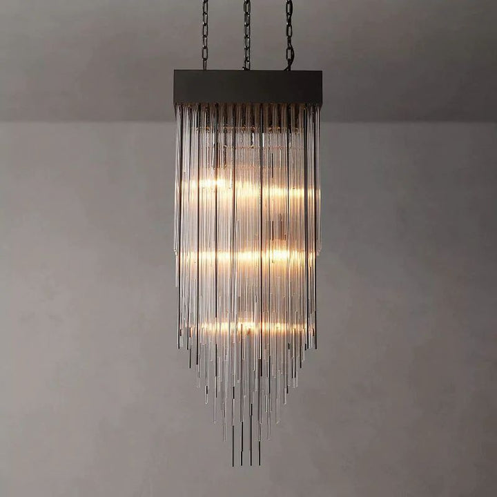 Cascade Square Living Room Chandelier 21"