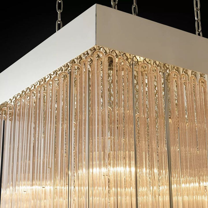 Cascade Square Living Room Chandelier 30"