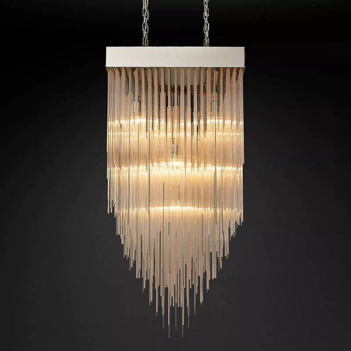 Cascade Square Living Room Chandelier 30"