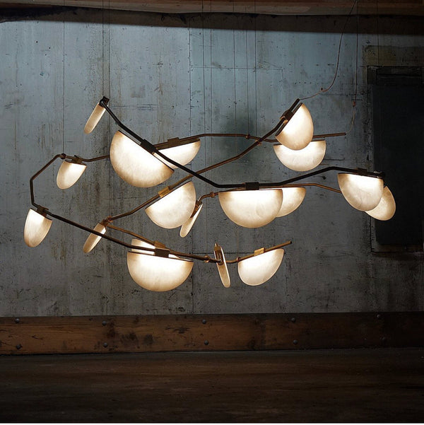 Elliot Alabaster Modern Chandelier for Bar Area