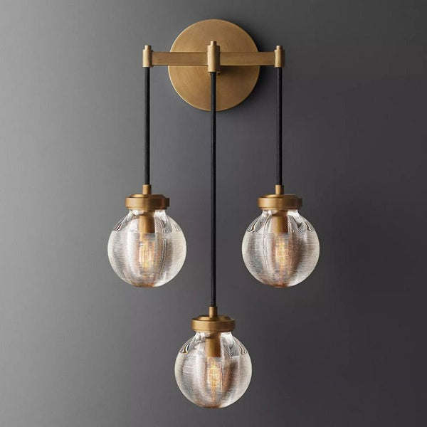 Paus Pearl Glass Three-Head Wall Sconce
