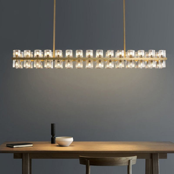 Arcanie Crystal Rectangular Chandelier 54"