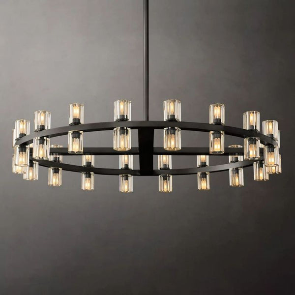 Arcanie Crystal Shades Round Chandelier 48"