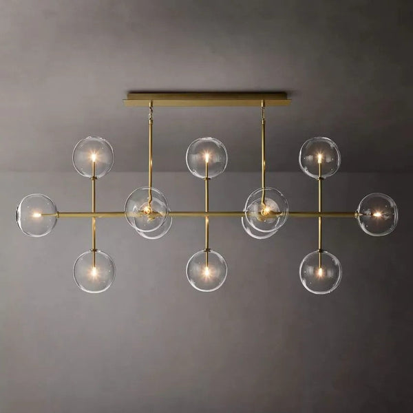 Lecia Glass Globe Linear Chandelier 72''