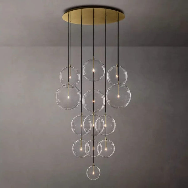 Lecia Glass Globe Cluster Chandelier 44''
