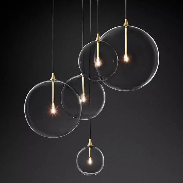 Lecia Glass Globe Cluster Chandelier 24''