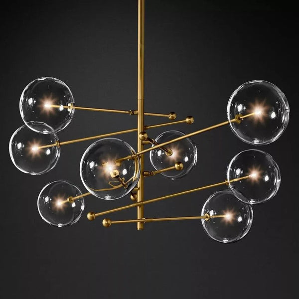 Lecia Glass Globe Pendant Chandelier 79''