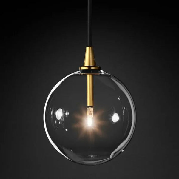 Lecia Glass Globe Pendant Light 6" 10" 14"