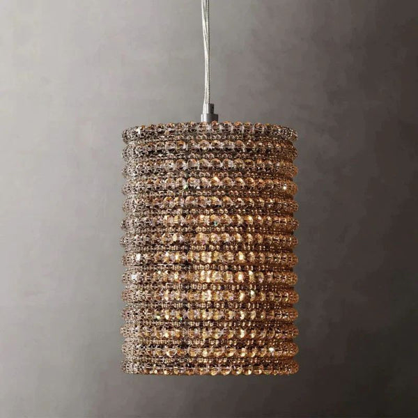Halo Crystal Island Pendant 12"H