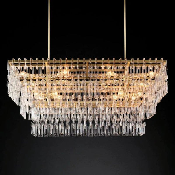 Sarika 3-Tier Rectangle Chandelier 60"