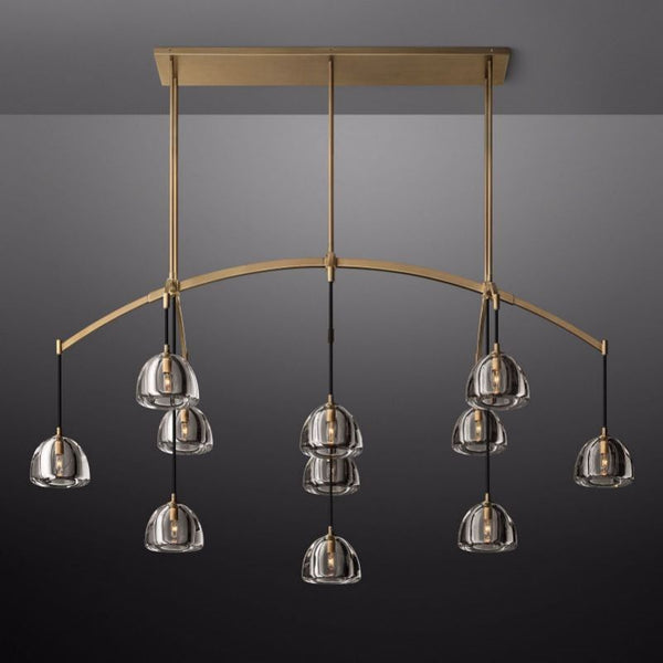 Hemisp Glass Linear Chandelier 72"