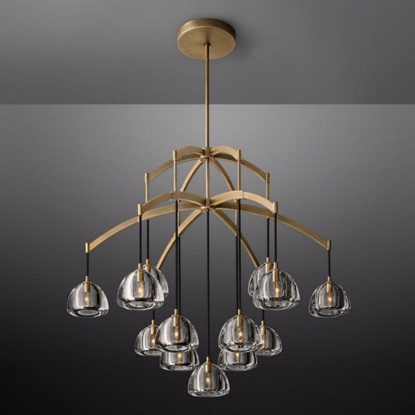 Hemisp Glass Round Chandelier 48"