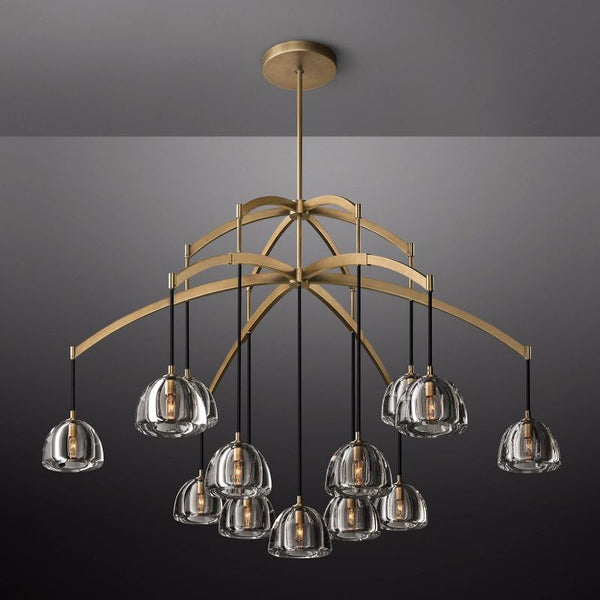 Hemisp Glass Round Chandelier 60"