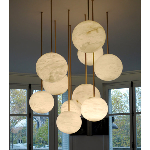 Nami Alabaster Sphere Staircase Chandelier