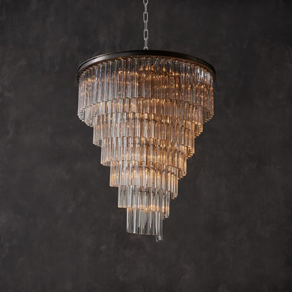1920 Kaile Glass Spiral Chandelier