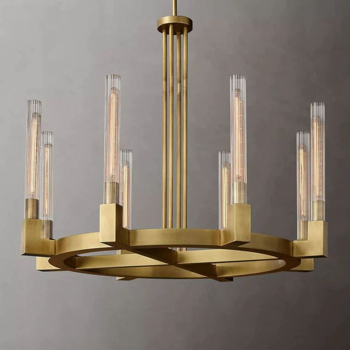 Cannele Glass Round Chandelier 36"