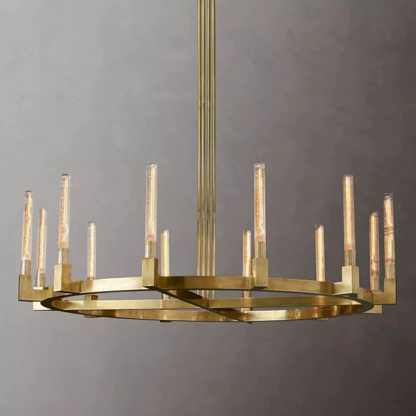 Cannele Glass Round Chandelier 60"