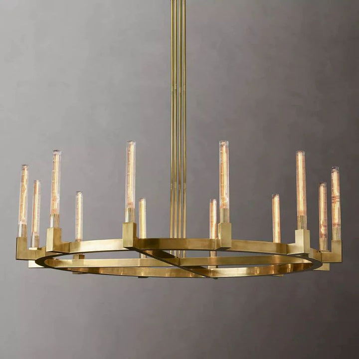 Cannele Glass Round Chandelier 60"