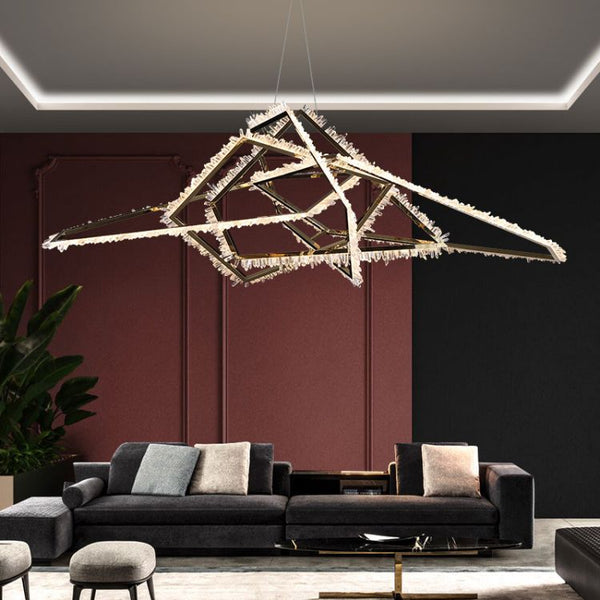 Primary Irregular Modern Rock Crystal Chandelier