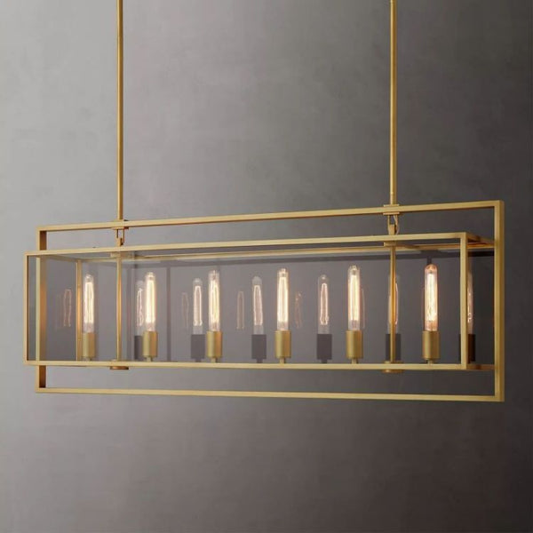 Benciy Vintage Rectangle Chandelier 54"