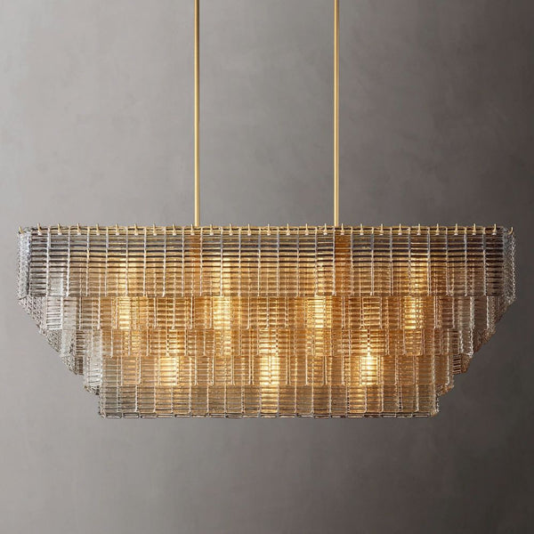 Cansity Glass Rectangle Chandelier
