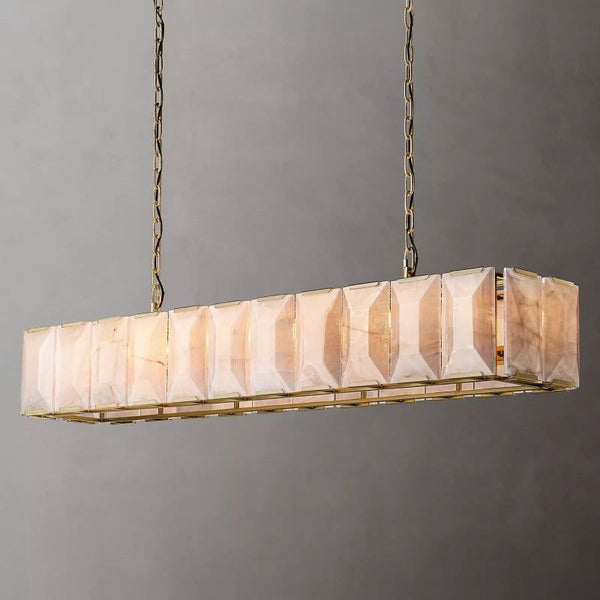 Hakro Calcite Rectangular Chandelier 74"