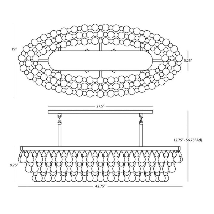 Robert Abbey Bling Oval Chandelier 8-Light